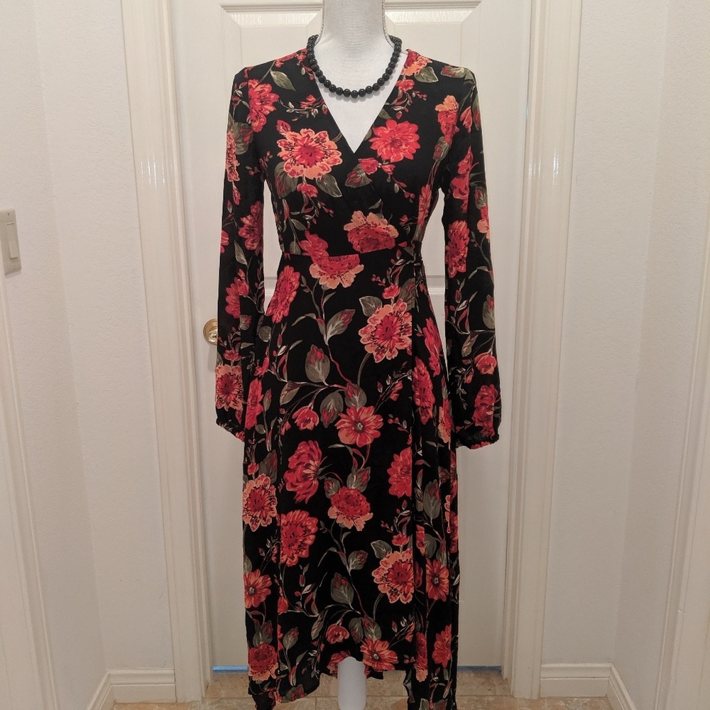 Floral wrap around dress
